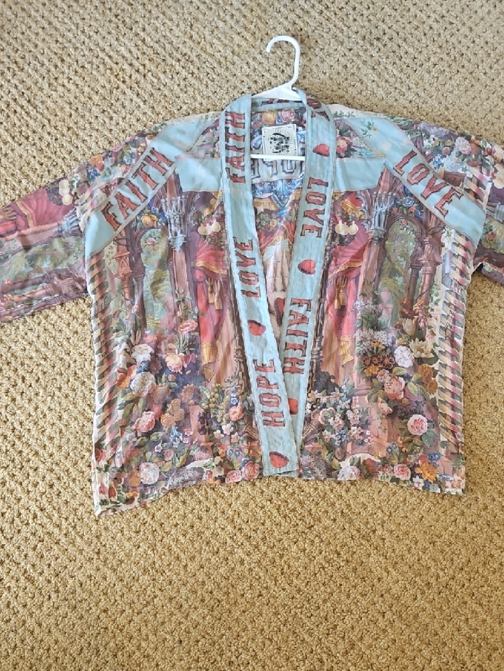 Boho Floral Printed Open-Front Jacket - Multi 100% Viscose - Picture 4 of 10